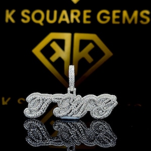 Pingente de Hip Hop com Letra Personalizada, Personalize Sua Letra da Sorte, Pingente de Número de Hip Hop Masculino, Pingente de Moissanite, Joias de Hip Hop Ice Out