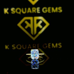 4.00CT Colorless Radiant Cut Moissanite Engagement Ring/ Wedding Hidden Halo Ring/ Vintage Ring/ Antique Moissanite Ring/ Gift for Her