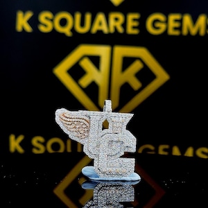 Colgante de moissanita personalizado, colgante con letra personalizada de moissanita VVS, colgante de moissanita VVS, colgante de moissanita de plata estilo hip hop, joyería para hombres