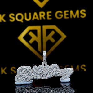 Pingente de Hip Hop com Letra Personalizada, Personalize Sua Letra da Sorte, Pingente de Número de Hip Hop Masculino, Pingente de Moissanite, Joias de Hip Hop Ice Out
