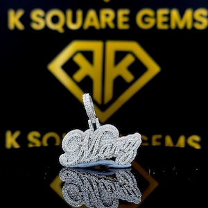 Pingente de letra hip hop personalizado, personalize sua letra da sorte, pingente pequeno de número hip hop, pingente de moissanita, joias hip hop Ice Out
