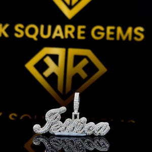Pingente de Hip Hop com Letra Personalizada, Personalize Sua Letra da Sorte, Pingente de Número de Hip Hop Masculino, Pingente de Moissanite, Joias de Hip Hop Ice Out