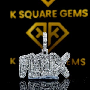 Colgante de moissanita personalizado, colgante de moissanita VVS con letra personalizada, colgante de moissanita VVS, colgante de moissanita de plata estilo hip hop, joyería para hombre