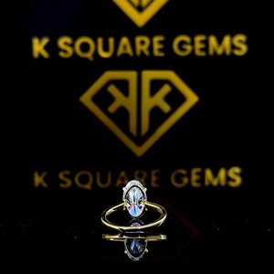 4.10 Ct Elongated Oval Moissanite Solitaire Ring: 14K Yellow Gold image 6