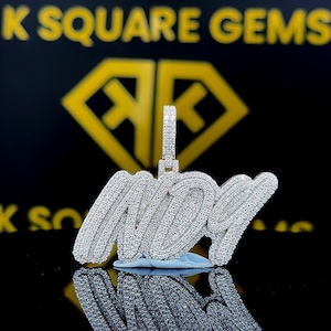 Pingente de Hip Hop com Número Personalizado, Personalize Sua Letra da Sorte, Pingente de Número de Hip Hop Masculino, Pingente de Moissanite, Joias de Hip Hop Ice Out