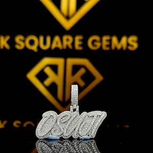 Pingente de carta personalizada de hip hop, personalizado sua letra da sorte, pingente de número de hip hop masculino, pingente de moissanite, joias de hip hop com gelo