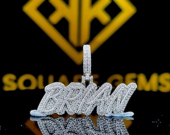Custom Number Hip Hop Pendant, Custom Your Lucky Letter, Men&#39;s Hip Hop Number Pendant, Moissanite Pendant, Ice Out Hip Hop Jewelry