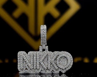 Custom Moissanite Letter Pendant: Iced Out Hip Hop Jewelry