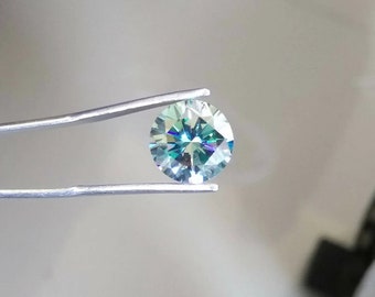 Intensive blaue runde Moissanite: VVS1 Klarheit, 1-5 Karat, Verlobungsring