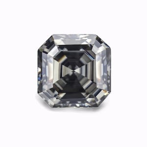 Grey Color Asscher Cut Loose Moissanite, Unique Excellent Cut Moissanite for Engagement Ring,Jewelry Making,Wholesale Price,Grey Moissanite