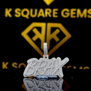 Pingente de Hip Hop com Letra Personalizada, Personalize Sua Letra da Sorte, Pingente de Número de Hip Hop Masculino, Pingente de Moissanite, Joias de Hip Hop Ice Out