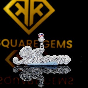 Pingente de Hip Hop com Letra Personalizada, Personalize Sua Letra da Sorte, Pingente de Número de Hip Hop, Pingente de Moissanita, Joias de Hip Hop Ice Out, Fiança Personalizada