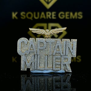 Colgante de letra personalizada de Moissanite, colgante de moissanita VVS con nombre de pareja personalizado, colgante de moissanita de hip hop de plata