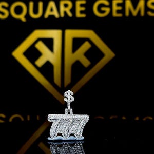 Colgante de hip hop con número personalizado, letra de la suerte personalizada, colgante pequeño de hip hop con número, colgante de moissanita, joyería de hip hop con estilo.
