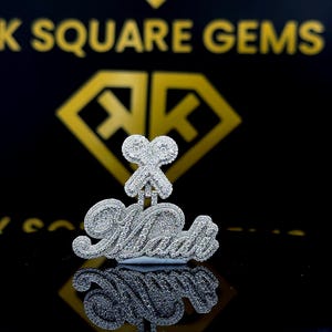 Colgante de letra personalizada de hip hop, personaliza tu letra de la suerte, colgante de número de hip hop para hombre, colgante de moissanita, joyería de hip hop Ice Out