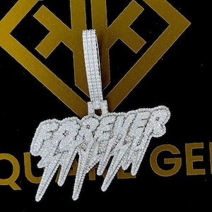 Pingente de Hip Hop com Letra Personalizada, Personalize Seu Nome de Sorte, Pingente de Número de Hip Hop Masculino, Pingente de Moissanite, Joias de Hip Hop Ice Out, Prata 925