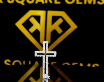 Moissanite Holy Cross Pendant: 925 Sterling Silver Charm