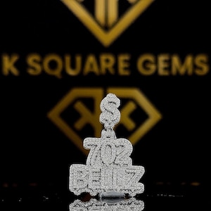 Pingente personalizado de moissanita VVS, pingente pequeno personalizado de moissanita, pingente personalizado de moissanita com nome e letra, pingente de moissanita VVS de prata para hip hop