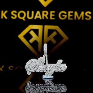 Pingente de Hip Hop com Letra Personalizada, Personalize Sua Letra da Sorte, Pingente de Número de Hip Hop Masculino, Pingente de Moissanite, Joias de Hip Hop Ice Out