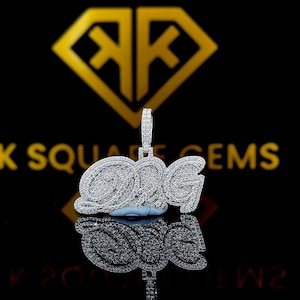 Pingente de Hip Hop com Letra Personalizada, Personalize Sua Letra da Sorte, Pingente de Número de Hip Hop Masculino, Pingente de Moissanite, Joias de Hip Hop Ice Out