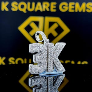 Pingente de Hip Hop com Número Personalizado, Personalize Sua Letra da Sorte, Pingente de Número de Hip Hop Masculino, Pingente de Moissanite, Joias de Hip Hop Ice Out