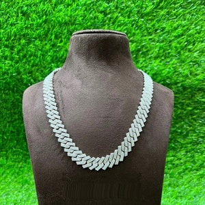15 mm kubański łańcuszek Miami Link dla mężczyzn, srebro próby 925 VVS Moissanite Diamond 26,31 Ct, męski łańcuszek Ice Cuban Link o długości 22 cali