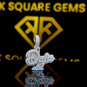 Pingente de letra hip hop personalizado, personalize sua letra da sorte, pingente pequeno de número hip hop para bebê, pingente de moissanita, joias hip hop Ice Out