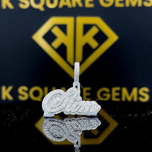 Pingente de letra hip hop personalizado, personalize sua letra da sorte, pingente pequeno de número hip hop, pingente de moissanita, joias hip hop Ice Out