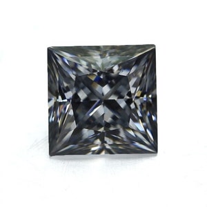 Dark Grey Princess Cut Loose Moissanite, Unique Excellent Cut Moissanite for Engagement Ring,Jewelry Making,Wholesale Price,Grey Moissanite