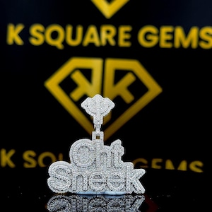 Colgante de moissanita personalizado, colgante con letra personalizada de moissanita VVS, colgante de moissanita VVS, colgante de moissanita de plata estilo hip hop, joyería para hombres