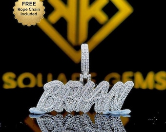 Ciondolo con numero Moissanite personalizzato: gioielli hip hop ghiacciati