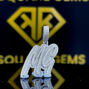 Benutzerdefinierte Buchstabe Hip Hop Anhänger, Charm Anhänger, Herren Hip Hop Namen Anhänger, Moissanite Anhänger, Ice Out Hip Hop Schmuck, 925 Sterling Silber
