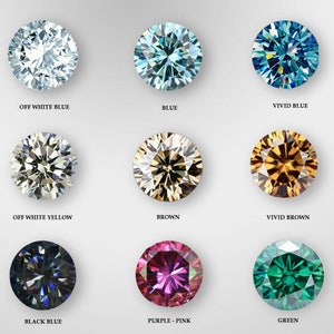 Loose Moissanite Round Cut For Jewelry VVS Clarity, Brilliant Cut Loose Moissanite Diamond For Gift, Mix Color Loose Moissanite