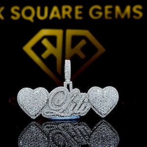 Pingente de carta personalizada de hip hop, personalizado sua letra da sorte, pingente de número de hip hop masculino, pingente de moissanite, joias de hip hop com gelo