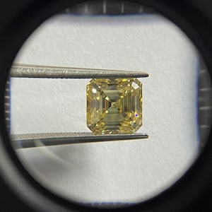 Yellow Color VVS1 Excellent Asscher Cut Moissanite Diamond Stone, 1 to 3 Carat , Moissanite Use For Making Jewelry,Fancy Yellow Moissanite