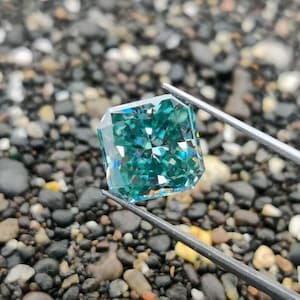 Vivid Blue Square Radiant Cut 1 To 7 Ct Loose Moissanite, Excellent Cut For Making Ring, Pendant, Collection Blue Fancy Cut, Wholesale Price