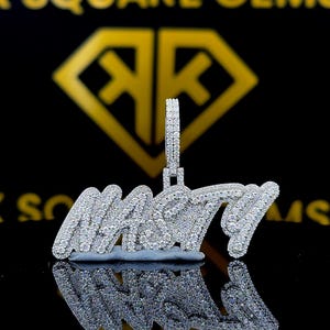 Pingente de Hip Hop com Número Personalizado, Personalize Sua Letra da Sorte, Pingente de Número de Hip Hop Masculino, Pingente de Moissanite, Joias de Hip Hop Ice Out