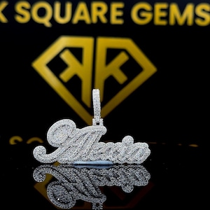 Colgante de hip hop con letras personalizadas, personaliza tu letra de la suerte, colgante con nombre de hip hop para hombre, colgante de moissanita, joyería de hip hop Ice Out