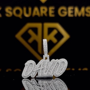 Benutzerdefinierte Buchstabe Hip Hop Anhänger, Benutzerdefiniert Ihr Glücksbuchstabe, Herren Hip Hop Zahlen Anhänger, Moissanite Anhänger, Ice Out Hip Hop Schmuck