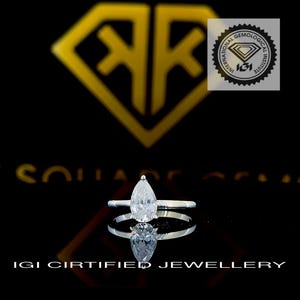 1.00 Carat IGI Lab Grown Diamond Ring D color VS1 clarity Pear Cut Diamond Solitaire Engagement Ring , Pear Lab Diamond Ring, 14K Solid Gold