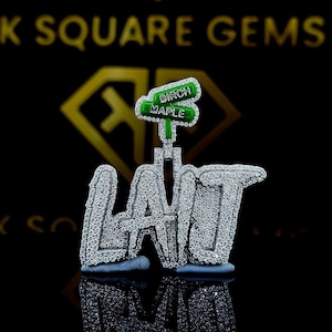 Colgante de moissanita personalizado, colgante con letra personalizada de moissanita VVS, colgante de moissanita VVS, colgante de moissanita de plata estilo hip hop, joyería para hombres