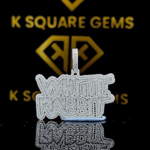 Colgante de moissanita personalizado, colgante de moissanita VVS con letra personalizada, colgante de moissanita VVS, colgante de moissanita de plata estilo hip hop, joyería para hombre