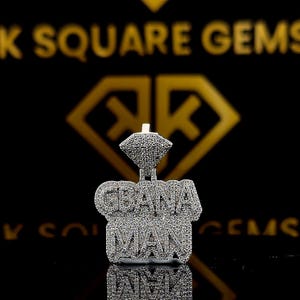 Colgante de moissanita VVS personalizado, colgante de moissanita, colgante de moissanita VVS con nombre y letra personalizada pequeña, colgante de moissanita VVS de plata estilo hip hop.
