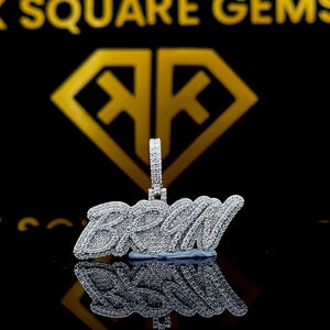 Pingente de Hip Hop com Letra Personalizada, Personalize Sua Letra da Sorte, Pingente de Nome de Hip Hop Masculino, Pingente de Moissanite, Joias de Hip Hop Ice Out