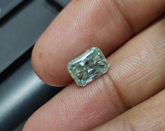Hellblauer Radiant Cut Moissanit: VVS Klarheit Edelstein