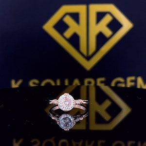 2.25Ct White Portuguese Cut Moissanite Engagement Ring, Solitaire Wedding Ring, 14K Rose Gold Ring For Women, Anniversary Gift, Ring For Her