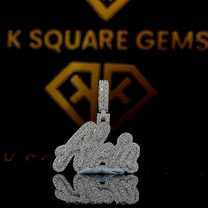 Pingente de letra hip hop personalizado, personalize sua letra da sorte, pingente pequeno de número hip hop, pingente de moissanita, joias hip hop Ice Out