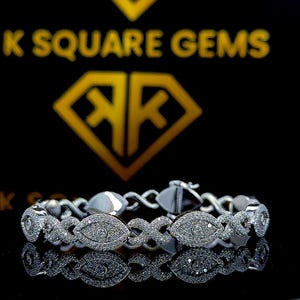 Bransoletka z ogniwami Iced Out Evil Eye, jakość VVS1 Moissanite Diamond, Pass Diamond Test, wysoka jakość 925 srebra wysokiej próby