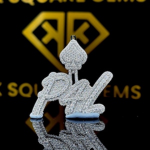 Pingente de Hip Hop com Letra Personalizada, Personalize Sua Letra da Sorte, Pingente de Número de Hip Hop Masculino, Pingente de Moissanite, Joias de Hip Hop Ice Out
