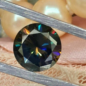 Round Brilliant Cut Peacock Color Moissanite VVS1 Clarity Excellent Loose Moissanite for Engagement Ring Wedding Ring 1 to 5 Carat Etsy